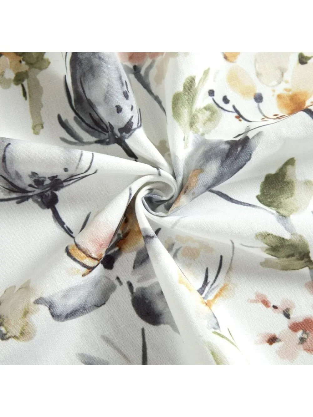 Watercolor Flower Print Kitchen Valance Curtain, 52x14 Window Treatment Panel